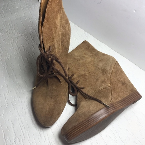 KORS Michael Kors booties suede camel 10 wedge - Picture 4 of 8